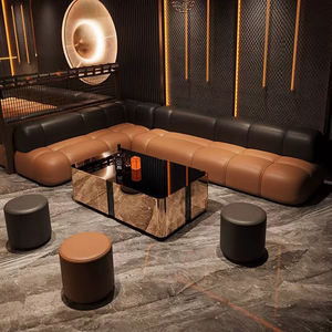 Venta directa de fábrica, combinación de mesas y sillas de sofá, bar KTV, cafetería, sofá doble, asientos comerciales, antiincrustante BT389 - Product Image 4