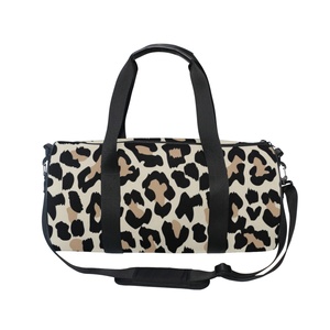 Stylish Custom Leopard Print <b>Round</b> <b>Canvas</b> Sports Weekender Women Overnight Duffle Travel Bags - Product Image 1