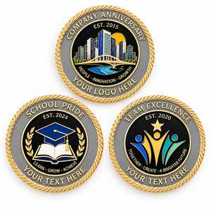 Monedas Conmemorativas Personalizadas en Tono Dorado, Regalos Conmemorativos para Aniversarios Corporativos, Universitarios, Equipos y Reconocimiento a Antiguos Alumnos - Product Image 1