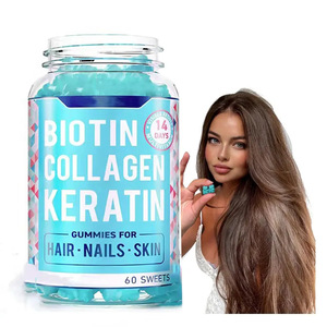 ลูกอมกัมมี่3อิน1 10000mcg ไบโอตินและคอลลาเจนเพื่อความแข็งแรงสูงสุด OEM สำหรับผมและเล็บผู้ใหญ่ - Product Image 1