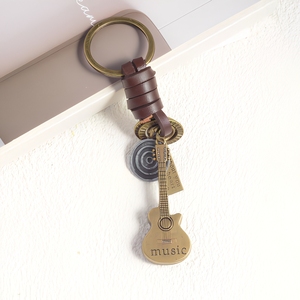 Vintage Antique Zinc Alloy Mixed Animal Vehicle Charms Anti-tarnish Handmade Braided Cowhide Leather <strong>Keychain</strong> Car Motorcycle - Product Image 4