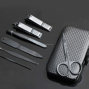Ensemble de manucure et de pédicure noir en acier inoxydable de 7 pièces coupe-ongles pour un usage professionnel transfrontalier pour les ventes sur <span class=keywords><strong>Amazon</strong></span> - Product Image 5
