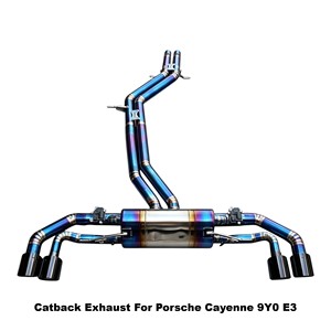 Échappement Catback Vortex en Titane avec Valves et Quatre Sorties Noires pour Porsche Cayenne 9Y0 E3 2.9T 3.0T 2019-2025 – Kit Sport Bolt-On - Product Image 1