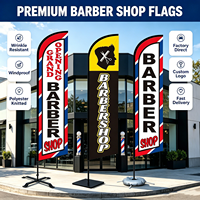 Kit de drapeaux de plage personnalisés pour salon de coiffure, drapeau plume avec mât, pour promotion extérieure, attirer le public et publicité avec logo