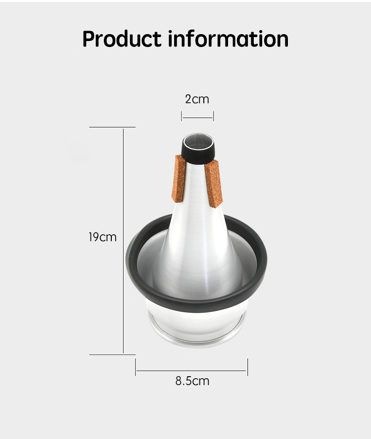 Wholesale Aluminium Alloy Trumpet Mute Wind Instruments Silence Accessories Silver Trumpet Mute