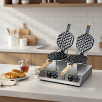 Machine à gaufres et gâteaux aux œufs double tête électrique, style Hong Kong, en forme de cœur, à carreaux, tout-en-un, pour usage commercial et domestique