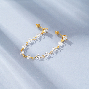 Pendiente de Plata de Ley 925 con Borla Larga, Diseño de Ojo de Caballo, con Zirconia, a la Moda - Product Image 3