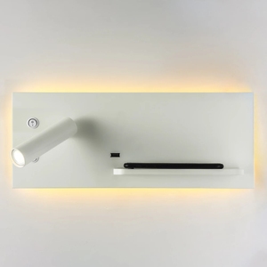 Applique <span class=keywords><strong>murale</strong></span> LED avec chargeur sans fil, lampe USB pour chambre à coucher, éclairage <span class=keywords><strong>de</strong></span> chevet d'hôtel, rétro-éclairé, idéale pour la lecture - Product Image 2