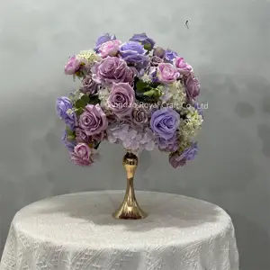 सर्वश्रेष्ठ विक्रेता कृत्रिम बैंगनी शादी के फूल बॉल सेंटरपीस सजावट