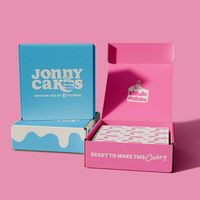 Boîte rectangulaire en carton ondulé, impression couleur personnalisée, écologique, pour biscuits, desserts, gâteaux, à emporter