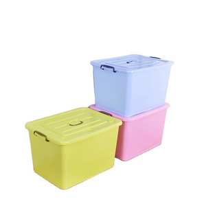 High Quality Wholesale Containers With Lid Wheels Organizing Clothes Stackable Bins Heavy Duty Large PP Plastic Storage Box Toys