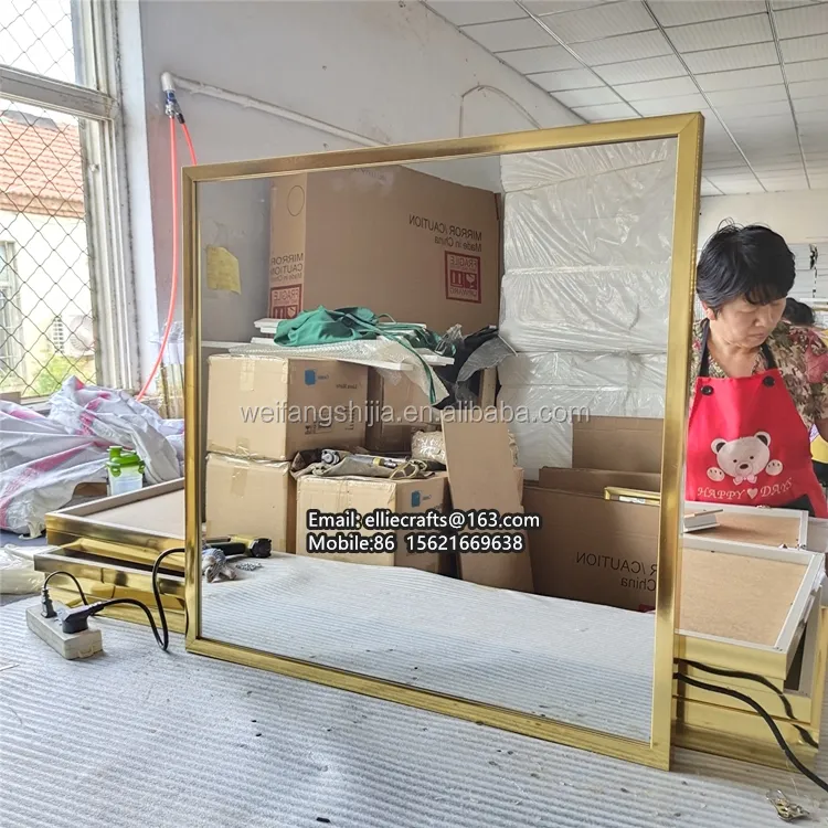 Оптовая продажа дешевые декоративные PS пластиковые обрамленные настенные зеркала квадратное зеркало современное зеркало 40x40 60x60 70x70cm