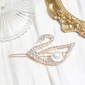 Bridal accessories hair accessory zircon elegant swan pearl wholesale handmade wedding for women jewelry fashion hair ornaments