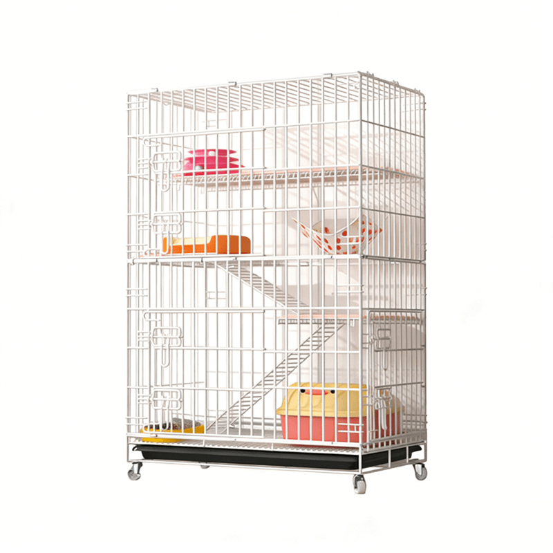 White cage - including tray + platform ladder