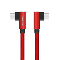 Kabel Data USB-A ke USB-C 90 Derajat Sudut Kanan dengan Jalinan Nilon, Kustomisasi OEM untuk Ponsel dan Tablet