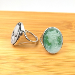 Offre Spéciale Naturel Pierres Précieuses Réel Agate Sculpté À La Main <span class=keywords><strong>Bague</strong></span> <span class=keywords><strong>Camée</strong></span> 925 Sterling Argent Lunette Anneaux Vert Bleu <span class=keywords><strong>Noir</strong></span> Pierres Pour Les femmes - Product Image 2