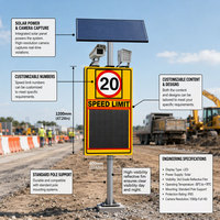 Caméra détecteur de radar de limitation de vitesse à LED solaire 12V 120W en acier galvanisé pour extérieur, panneaux de signalisation routière de sécurité