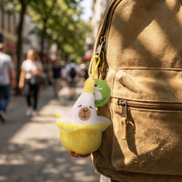 En gros, Porte-clés et breloques de sac en peluche Capybara Ananas Mignons, Thème Fruits Créatif, Porte-clés en Peluche Dessin Animé, Cadeau pour Enfants