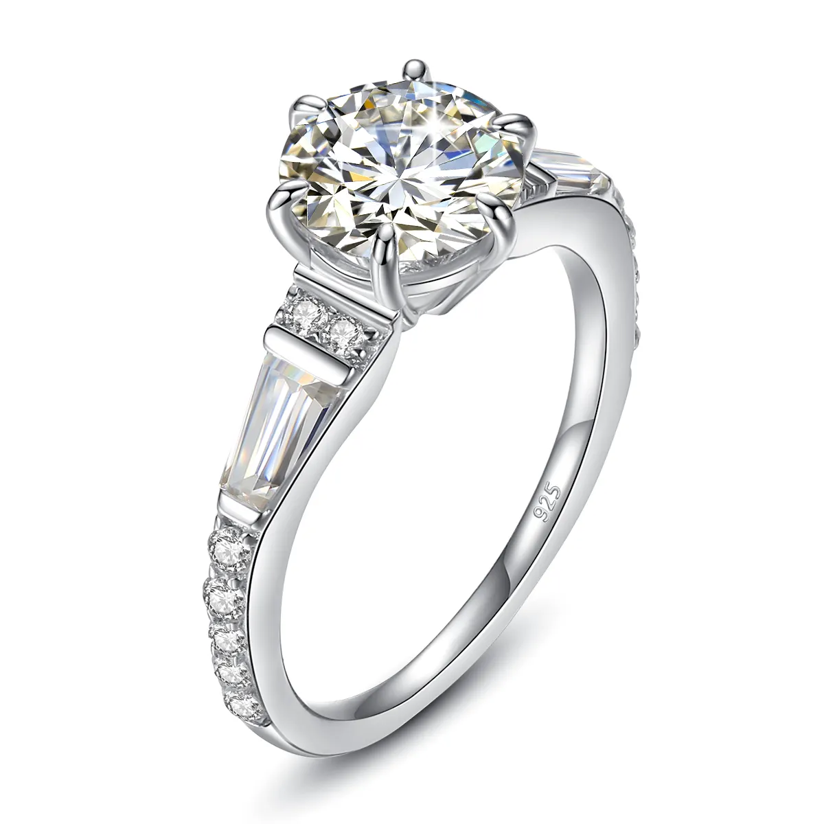 클래식 라운드 지르코니아 약혼 우아한 반지 여성 anillos de plata 디자이너 웨딩 925 스털링 실버 여성 쥬얼리 반지