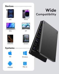 คีย์บอร์ดพับได้ขนาดพกพา คีย์บอร์ดไร้สายบลูทูธแบบพับได้สำหรับ Android และ iOS - Product Image 5