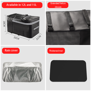 Sac <span class=keywords><strong>de</strong></span> <span class=keywords><strong>porte</strong></span>-bagages arrière <span class=keywords><strong>pour</strong></span> vélo <span class=keywords><strong>de</strong></span> grande capacité 15L, sac <span class=keywords><strong>de</strong></span> coffre <span class=keywords><strong>de</strong></span> vélo imperméable avec <span class=keywords><strong>housse</strong></span> <span class=keywords><strong>de</strong></span> pluie et plaque <span class=keywords><strong>de</strong></span> base <span class=keywords><strong>pour</strong></span> vélo <span class=keywords><strong>de</strong></span> montagne et <span class=keywords><strong>de</strong></span> route - Product Image 4