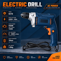 Perceuse électrique filaire OEM ODM 550W 0-3000 tr/min, mandrin 10 mm pour perçage domestique, vitesse variable, design léger 1,6 kg