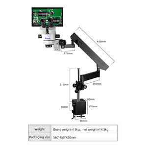 Microscope stéréo à culbuteur MSD205-B-11.6YT pour la soudure électronique, assemblage de précision d'inspection industrielle (zoom 0.7-4.5X) - Product Image 2