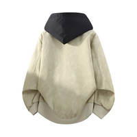 Blouson Bomber en Cuir Grande Taille Vintage à Capuche Amovible, Style Streetwear, pour Hommes Jeunes, Personnalisé, Décontracté, Type Letterman, Baseball, Varsity