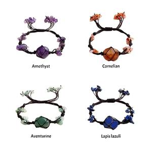 Pulsera <span class=keywords><strong>de</strong></span> Cristal con Piedras Preciosas Naturales Hechas a Mano al por Mayor: Amatista, Cuarzo Rosa, Aventurina, con Temática <span class=keywords><strong>de</strong></span> Amor - Product Image 1