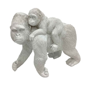 Sculpture d'animal de jardin de style europé<span class=keywords><strong>en</strong></span> personnalisée, statue de <span class=keywords><strong>gorille</strong></span> <span class=keywords><strong>en</strong></span> bronze réaliste, épaule avec un bébé <span class=keywords><strong>gorille</strong></span> - Product Image 6