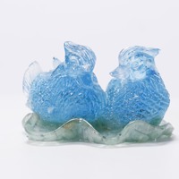 Adorno de Pato Mandarín, Piedra de Cristal, Regalo de Boda para el Hogar, Recuerdo, Decoración de Escritorio, Regalo de Bendición