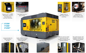 Compresseur d'air diesel portable Atlas Copco V900 haute pression 25 bars pour applications minières, de forage et de construction - Product Image 6