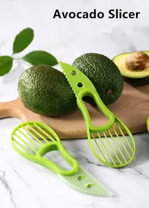 Rebanador de aguacate 3 en 1, accesorios de cocina, cortador de aguacate y frutas verdes de plástico PP