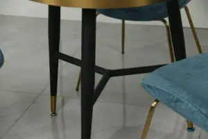 Lüks restoran mobilya yemek mermer yuvarlak masa sandalye takımı kahve dükkanı mobilyası Cafe masa ve sandalye seti
