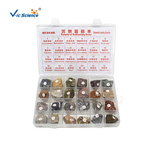 Muestras de rocas sedimentarias: 24 tipos de rocas, conjunto de muestras de rocas, estructura en capas, material didáctico de geografía y geología. - Product Image 3