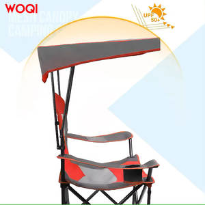 Silla de camping plegable Woqi con toldo, tela Oxford roja, para jardín, senderismo, viajes, capacidad de 350 libras. - Product Image 4