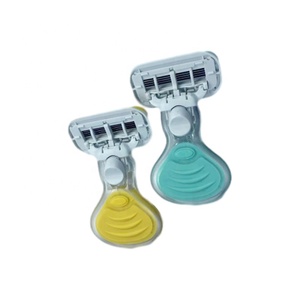 Maquinilla de afeitar de seguridad para Bikini, la mejor maquinilla de afeitar desechable de cinco hojas para <span class=keywords><strong>mujer</strong></span>, mango de goma a granel, maquinilla de afeitar femenina, impermeable para Bikini - Product Image 4