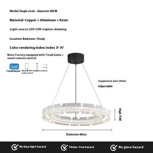 Lustre minimaliste moderne en résine du designer italien pour le salon Lampe suspendue créative haut de gamme en cuivre pour le hall de la chambre à coucher - Product Image 6