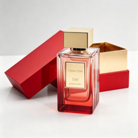 Flacon de parfum vide de luxe en verre épais 50 ml 100 ml avec bouchon doré, emballage cadeau personnalisé pour cosmétiques et parfums