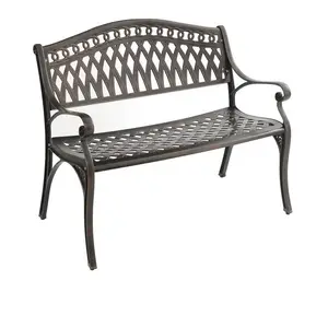 야외 캐스트 알루미늄 의자 정원 가구 야외 의자 벤치 공원 레저 의자 안뜰 좌석 캐주얼 긴 의자