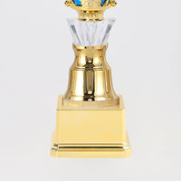 Trophées de récompense de championnat plaqués or personnalisés de bonne qualité Trophée de football en plastique ABS pour tournoi sportif AD100