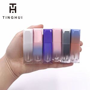 Tubes de gloss à lèvres carrés à dégradé de couleur 5 ml, contenants cosmétiques en plastique avec bouchon à vis, flacon de rouge à lèvres - Product Image 5