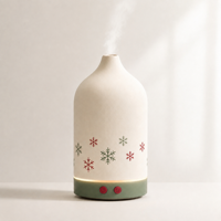 Diffuseur d'arômes pour la maison, modèle de bureau en céramique, brume fine, veilleuse de chevet, design flocon de neige, ODM personnalisé, taxes incluses