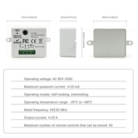 Module de commutation intelligent RF 433 MHz, récepteur sans fil 85-240 V CA, 10 A, pour lampe LED domestique