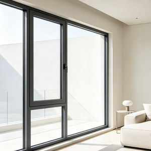 <span class=keywords><strong>Fenêtre</strong></span> à battant en aluminium et verre pour maisons, design grand format, intérieur lumineux, maison moderne - Product Image 1