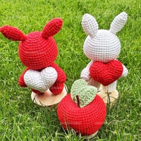 Mini lapin fait main pour l'amour, crochet, bibelot, cadeaux personnalisés pour enfants pour les mariages et les fêtes, pour Halloween et Noël