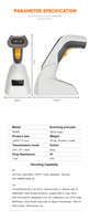 Escáner de Código de Barras Portátil N310RC, Lector de Códigos de Barras 2D, USB para iOS, Inalámbrico con Base, en Stock, Batería de 2000mAh