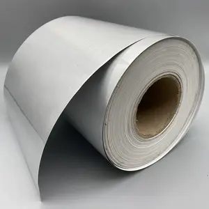 Factory Direct Sales Brushed Silver Self-adhesive PET Label Paper Code Printing Sticker Label Material Self Adhesive Label Roll