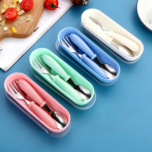 Ensemble d'ustensiles pour enfants en gros, cuillère et fourchette en acier inoxydable 304 pour tout-petits avec étui portable, couverts de voyage pour enfants - Product Image 5