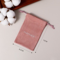 Sac à cordon en daim de luxe pour bijoux, sac cadeau, emballage personnalisé pour bijoux avec logo imprimé